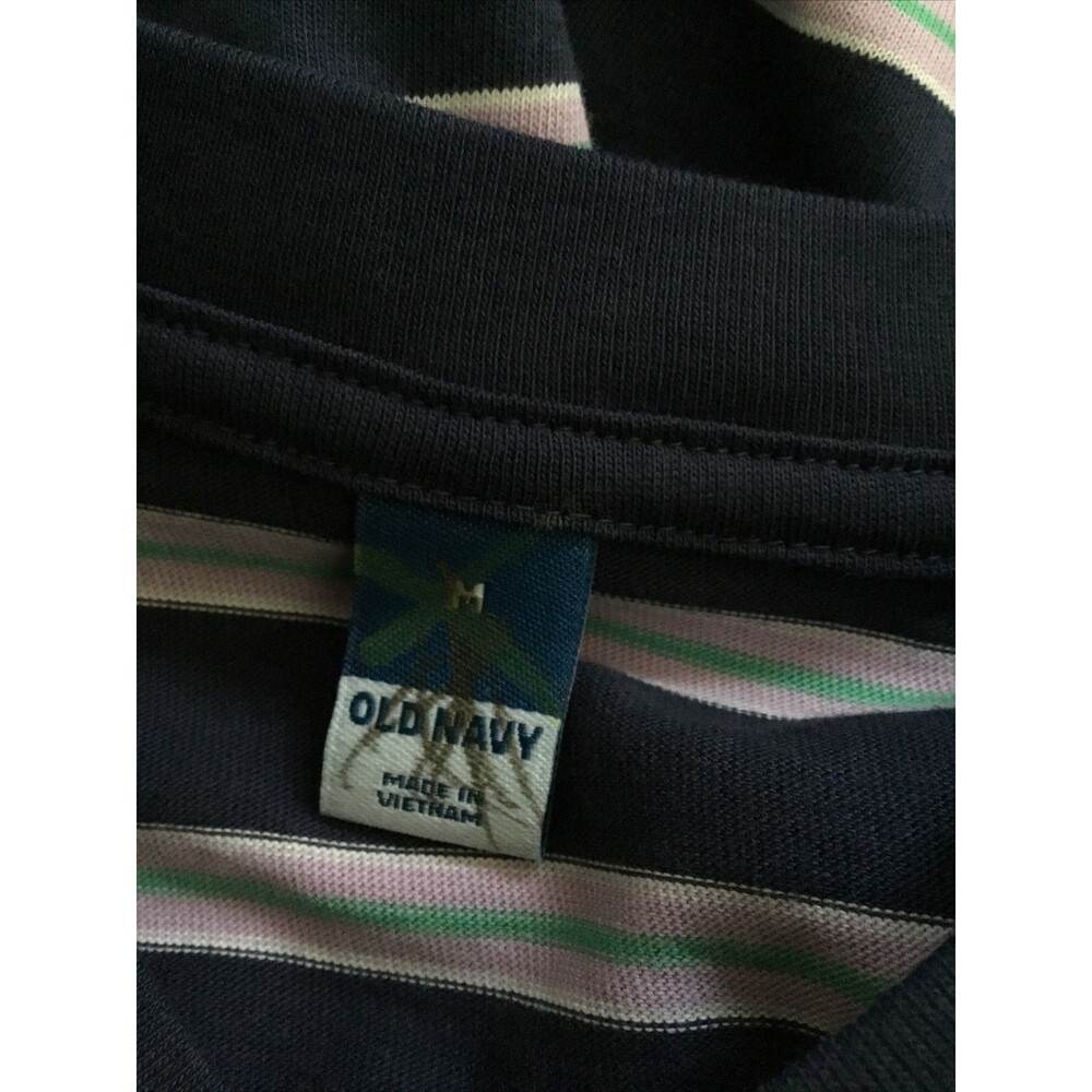 OLD NAVY Vintage Crew Dress Womens Striped Short Sleeve Blue & Pink Short Mini - Picture 8 of 10